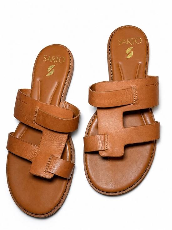Franco Sarto Shoes - Franco Sarto A-Gretta Leather Sandals Women’s Size 7.5M Cognac Brown